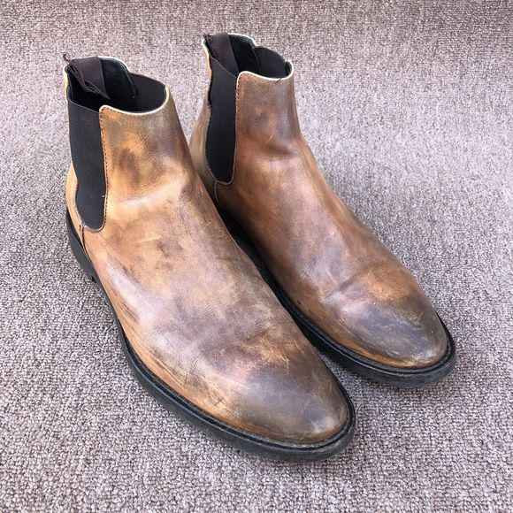 To Boot New York Men\'s Brown Distressed Leather Chelsea Ankle Boots Size 12 main image 7